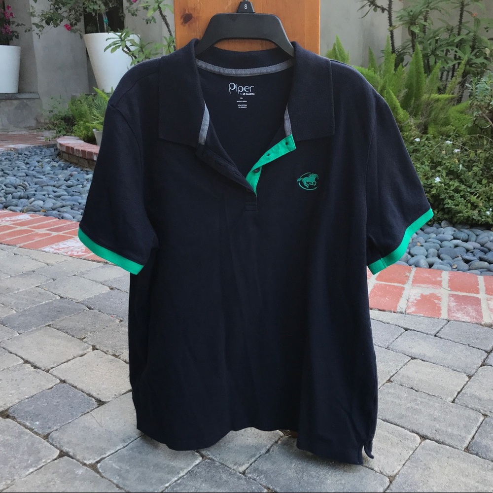 Piper Polo Shirt | Size: XXL | Navy w/Green trim
